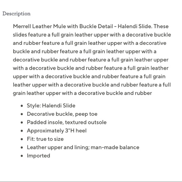 NIB Merrell Halendi Slide Wedge Sandal Full Grain Leather Brown Bracken - Picture 12 of 12